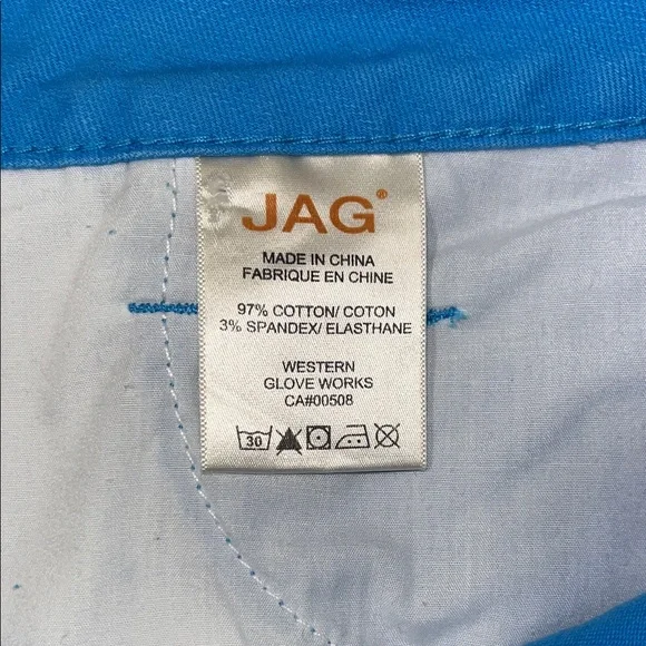 Jag Jeans Vibrant Blue Slim Fit Long Bermuda Short Capri style Size 16 - Picture 8 of 8